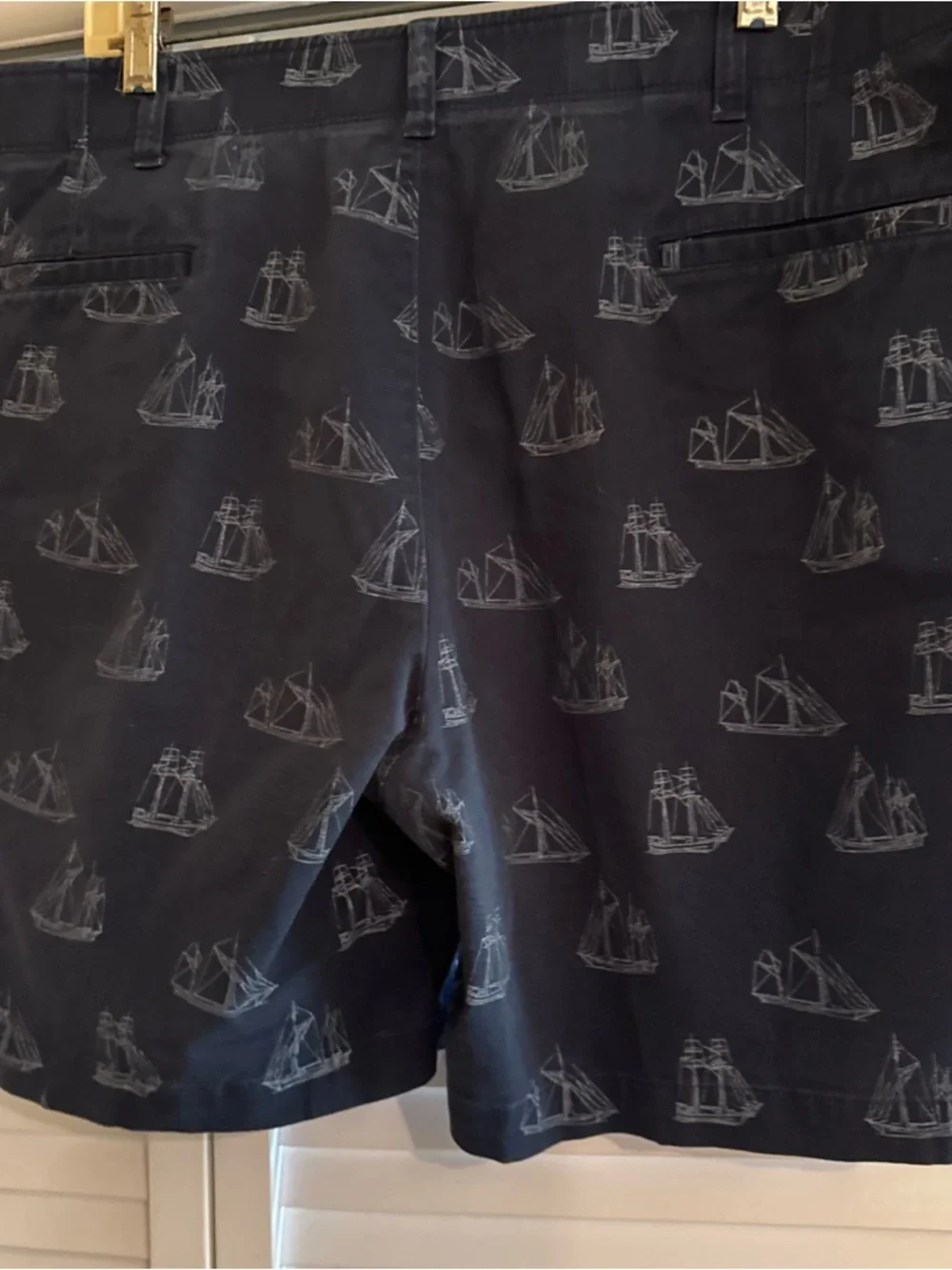 Haggar Navy Shorts with Light Ship Print